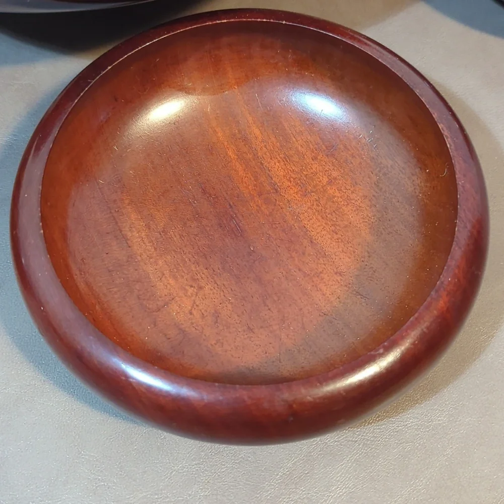 Vintage CaribCraft Solid Mahogany Wood Bowls Salad Set With Fork And Spoon Haiti